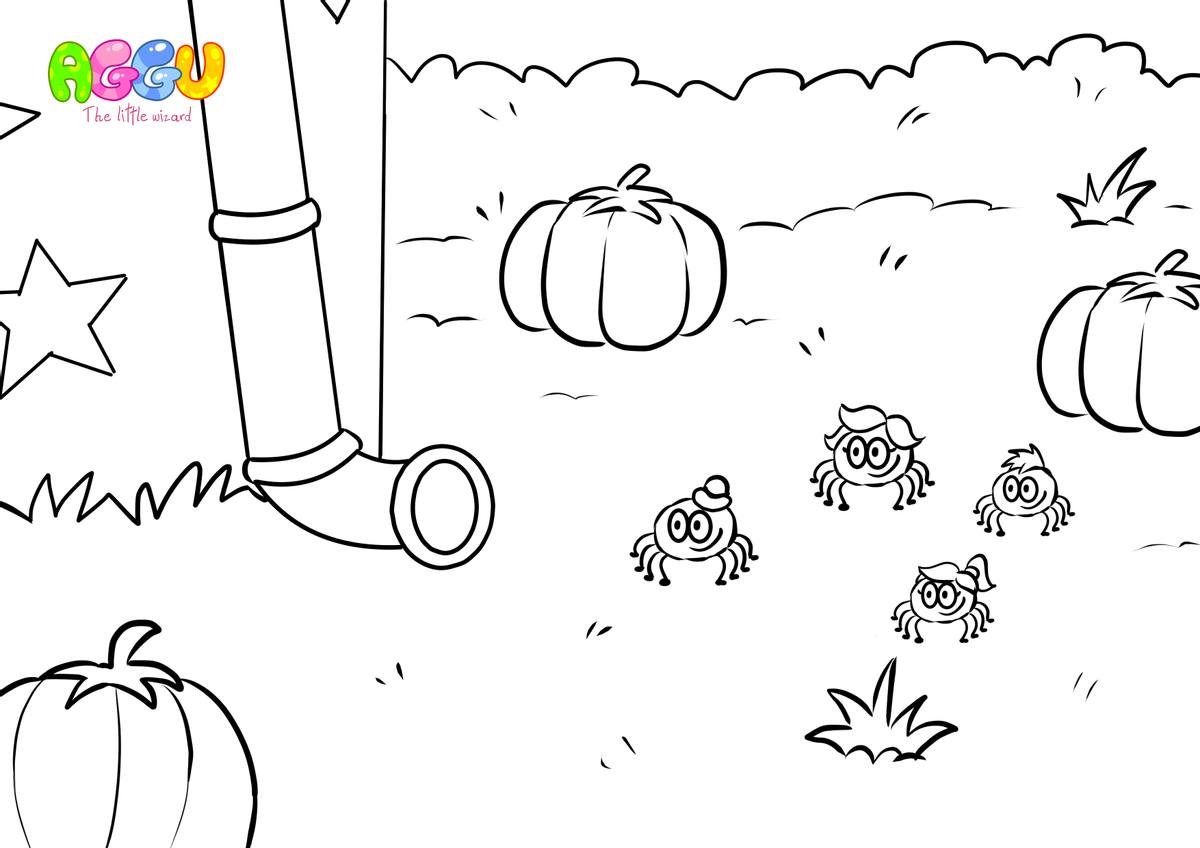 Aggu Itsy Bitsy Spider coloring page thumbnail