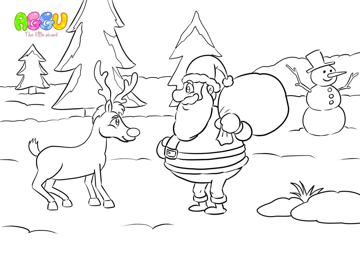 Aggu Rudolph The Red-Nosed Reindeer coloring page thumbnail