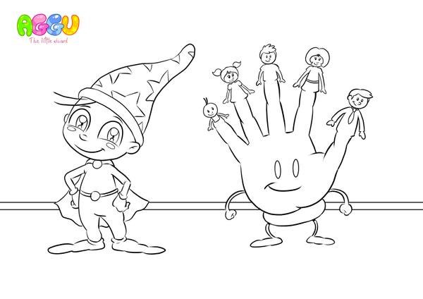 Aggu Finger Family coloring page thumbnail