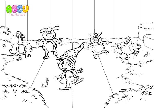 Aggu If You're Happy And You Know It coloring page thumbnail